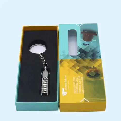 Protective custom keychain box for ecommerce and transit