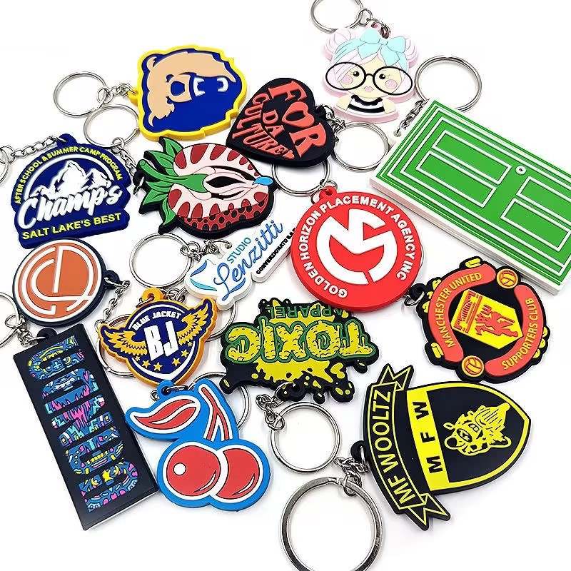PVC keychain manufacturer design capability with assorted molded samples