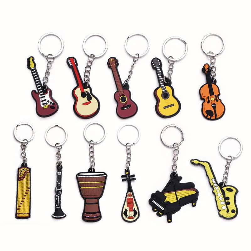 PVC musical instrument keychains for promotional gifts