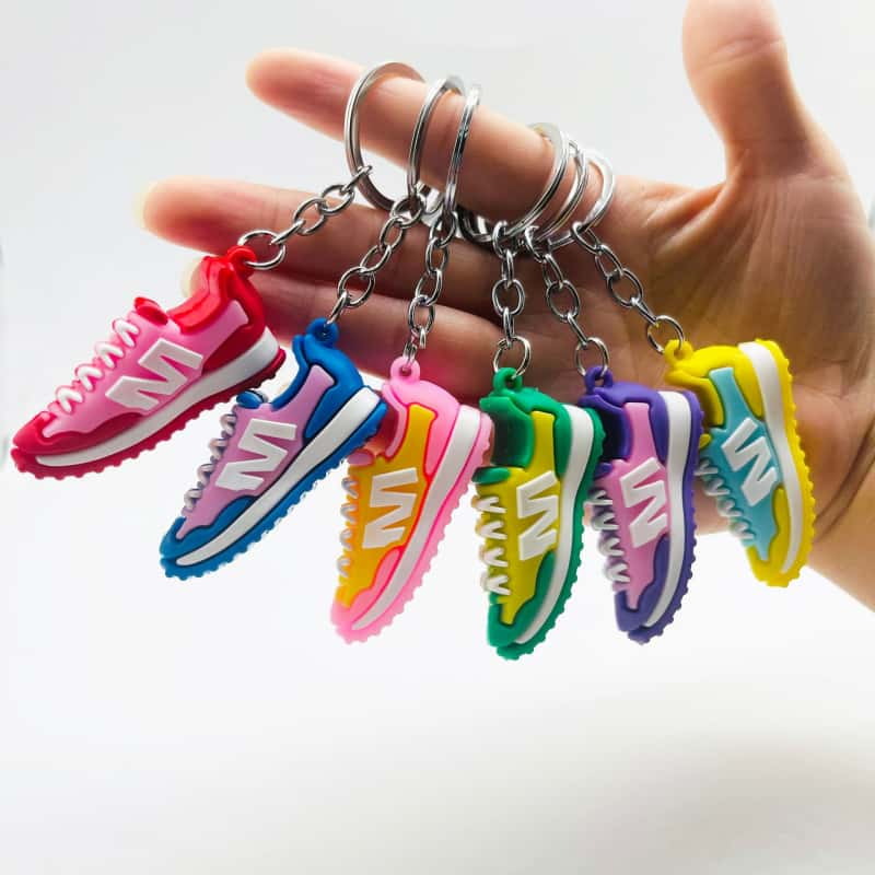 Colorful PVC sneaker keychains for promotional campaigns