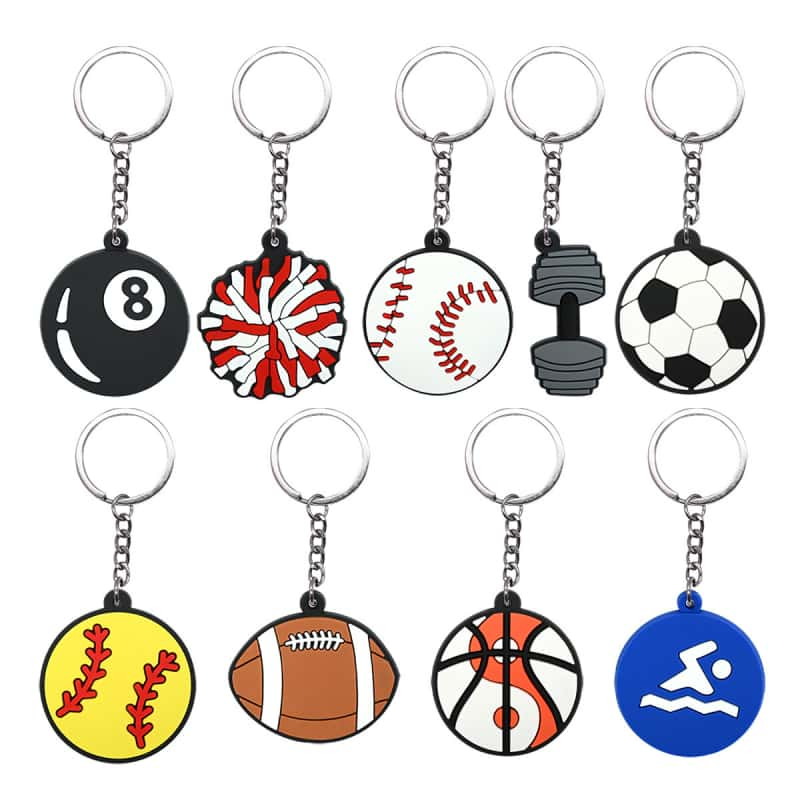 PVC sports ball keychains for promotional gifts