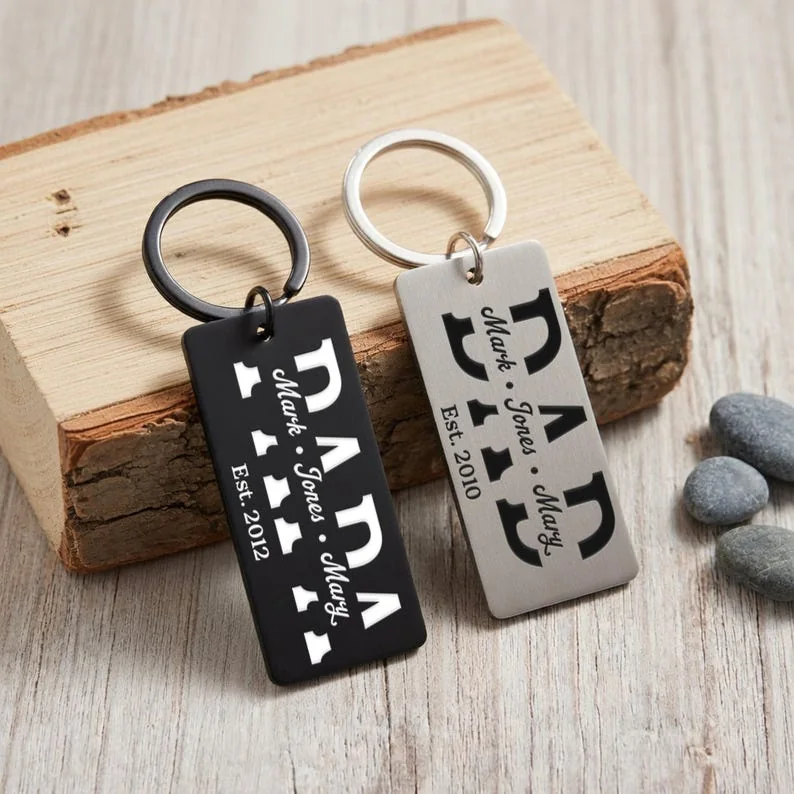 Rectangular custom metal keychains with personalized logo
