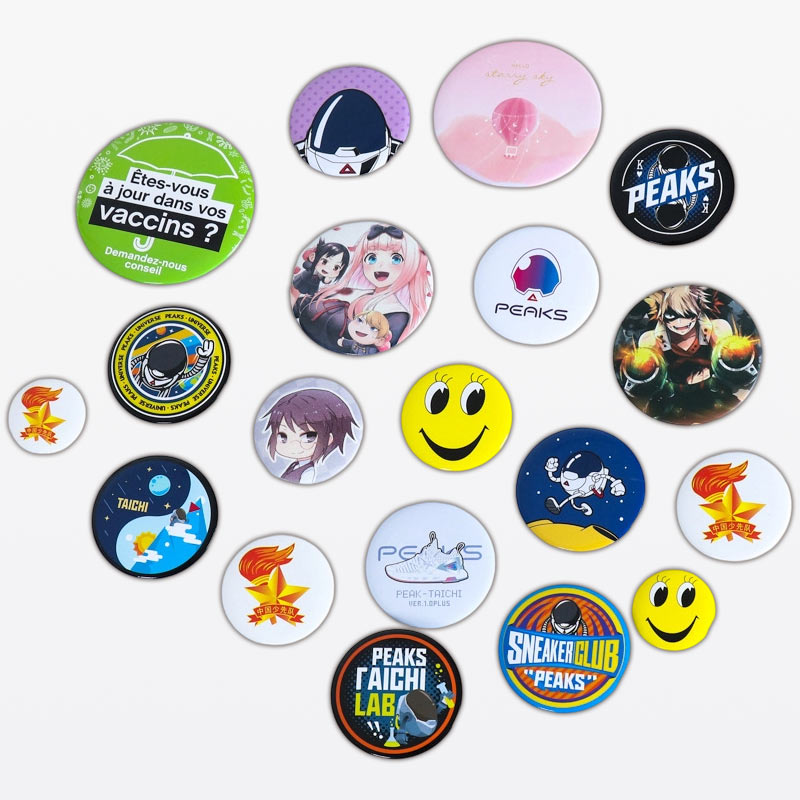Round Paper Printed Button Badge Pins
