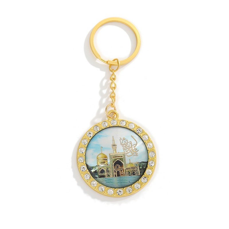 Round souvenir metal keychain physical sample
