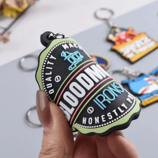 Soft PVC logo keychain with raised molded detail