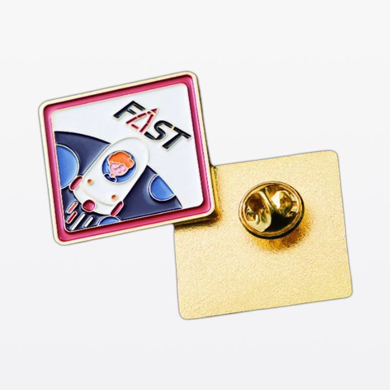 Baked Enamel Coloring custom metal badge example