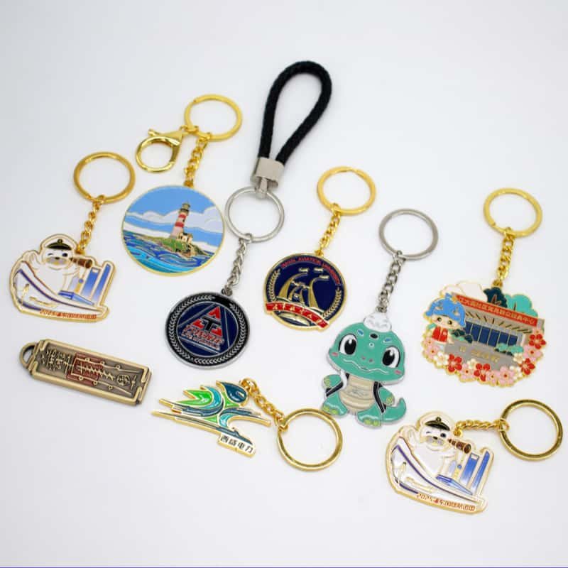 Tourism metal keychain samples for MOQ planning