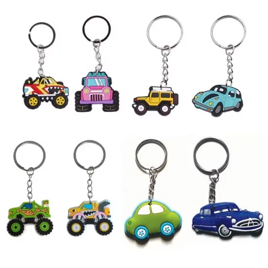 Truck-shaped standard soft PVC keychain for automotive promotion
