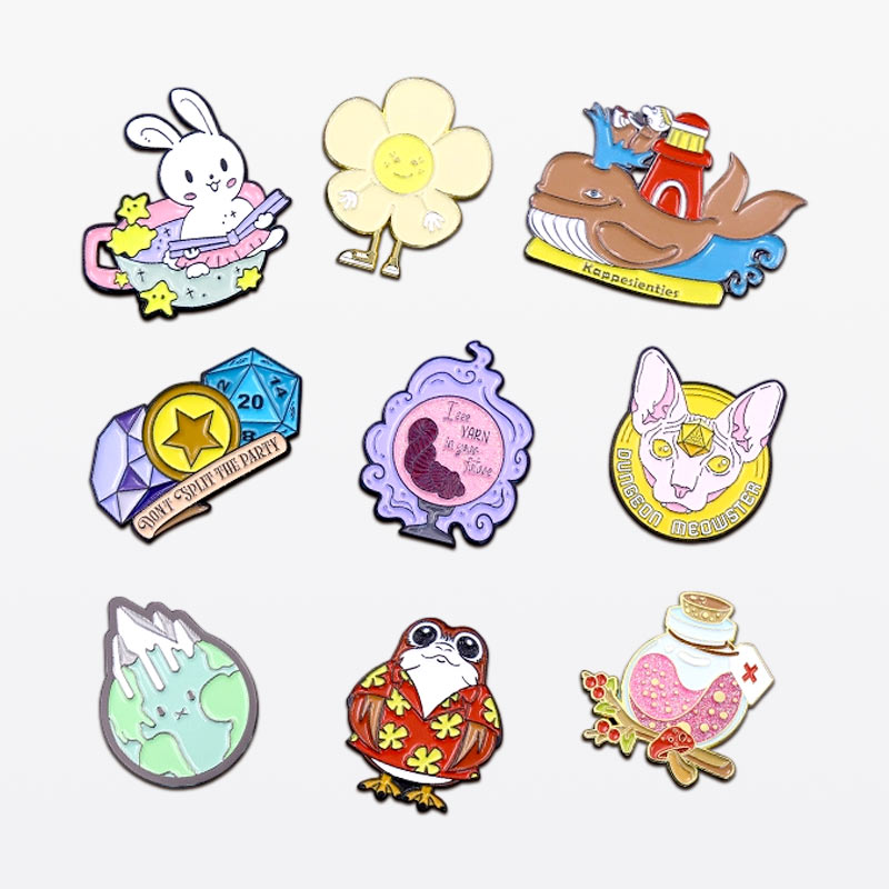 Whimsical Fantasy Character Enamel Pin Collection
