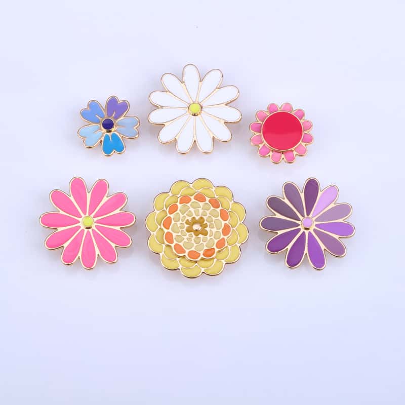 Colorful Enamel Flower Shoe Charms