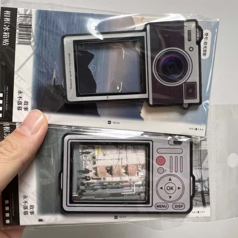 Camera fridge photo magnets packed in individual OPP bags, ready for cartons