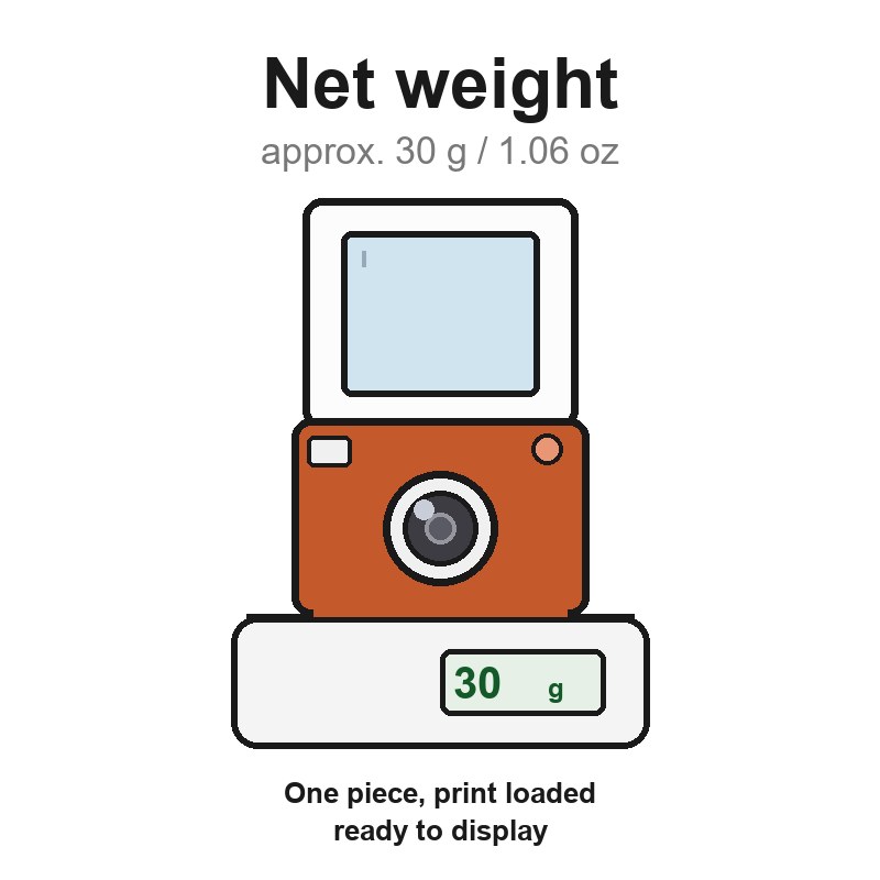 Weight reference of the camera fridge photo magnets, about 30 grams per piece
