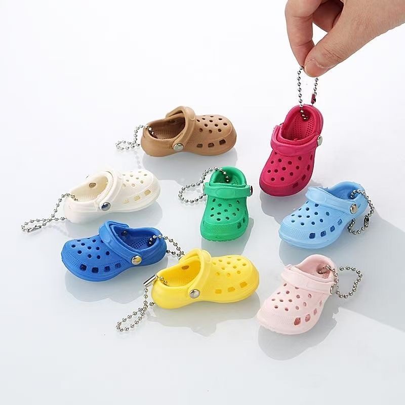 Custom realistic clog keychain quality check across the full stock color range