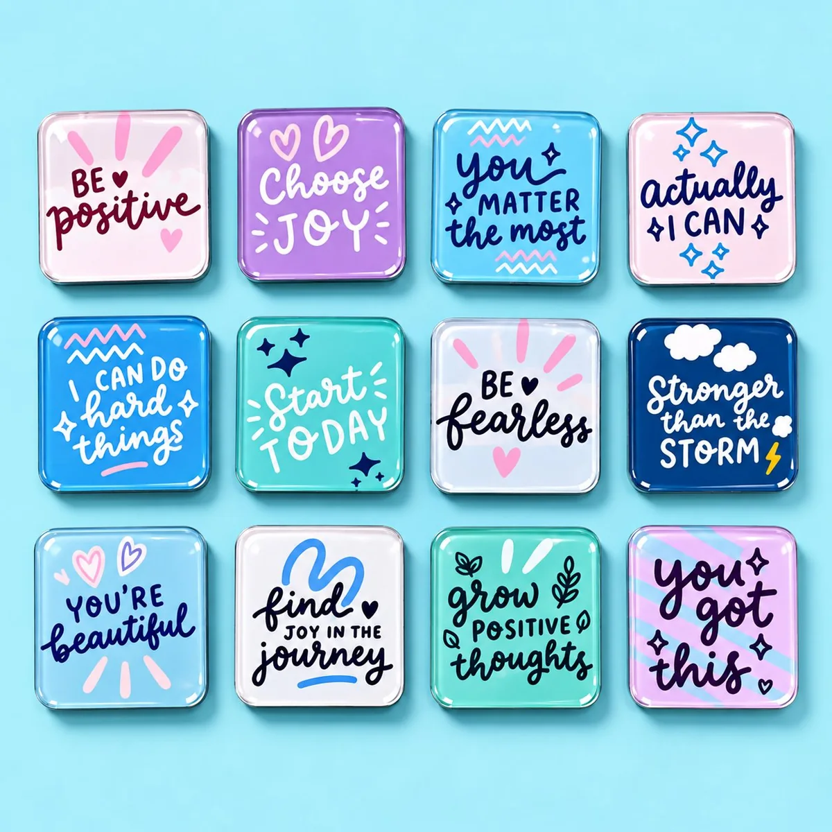 Example fridge magnet in a smaller size range useful for short text, a logo, or a simple photo
