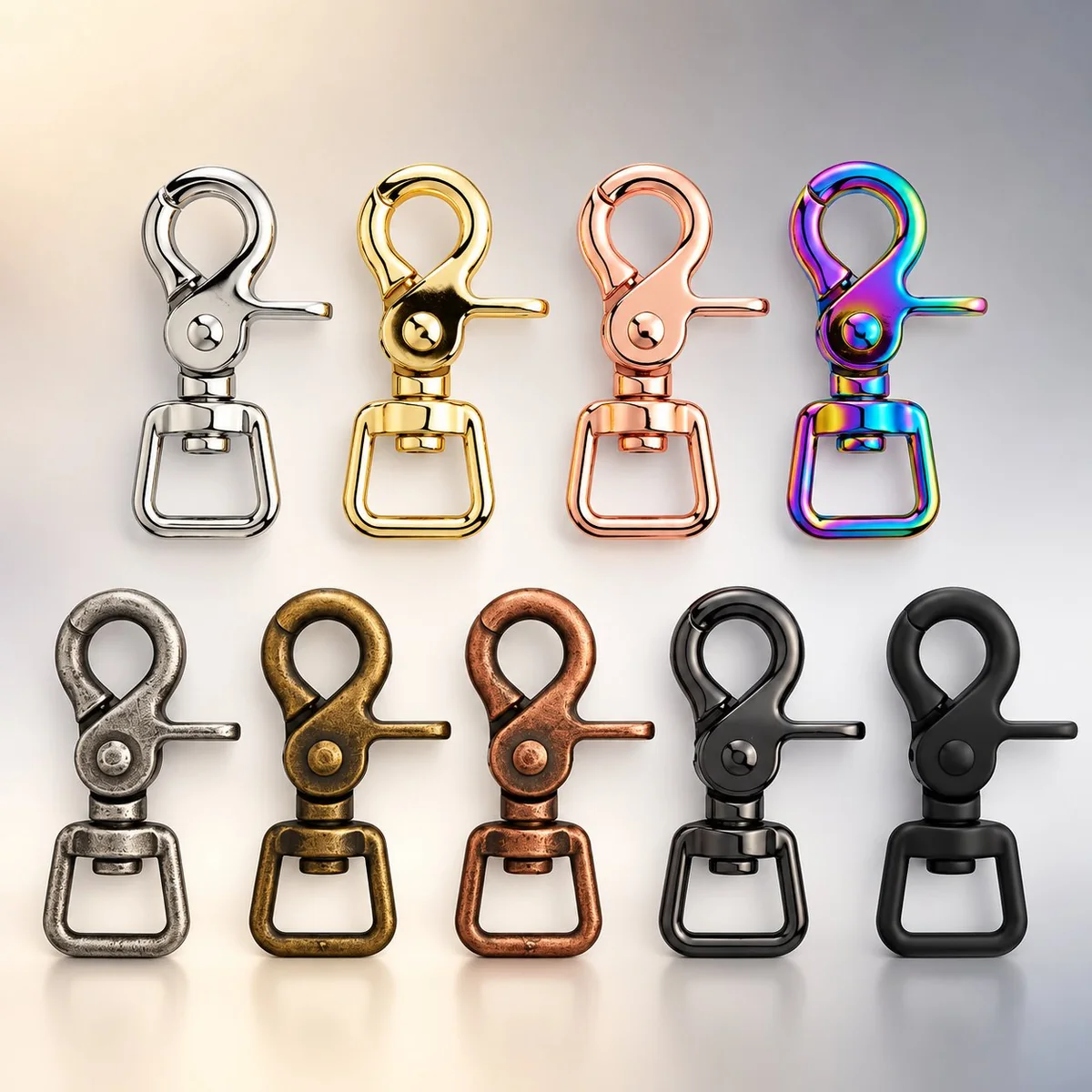 Trigger snap: a thumb-lever push-release clasp in multiple finishes
