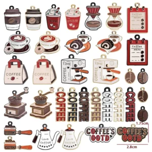 Coffee keychain design range overview: coffee pots