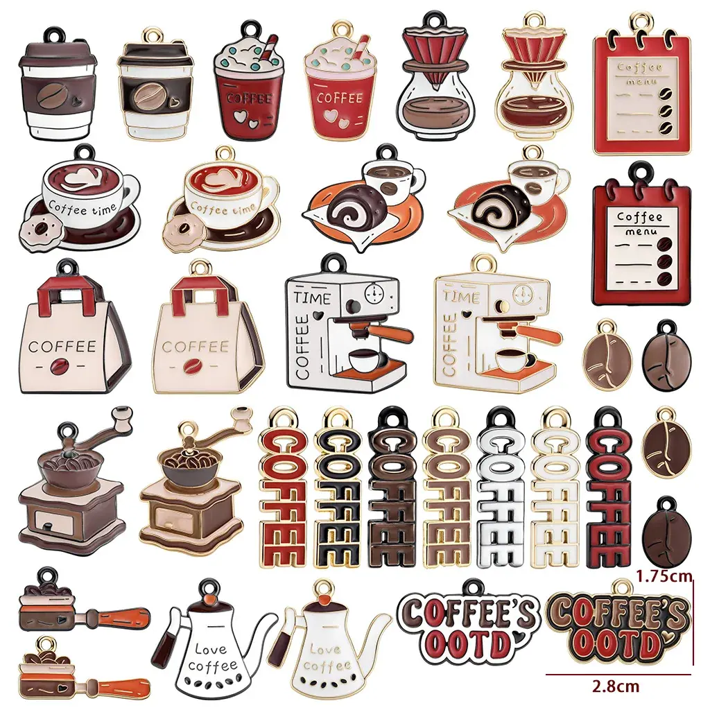 Coffee keychain design range overview: coffee pots