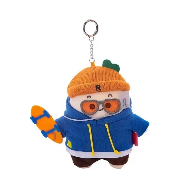 Skateboard Boy Plush Keychain