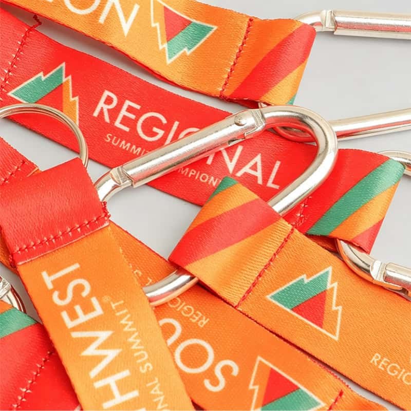 carabiner keychain lanyard polyester webbing detail
