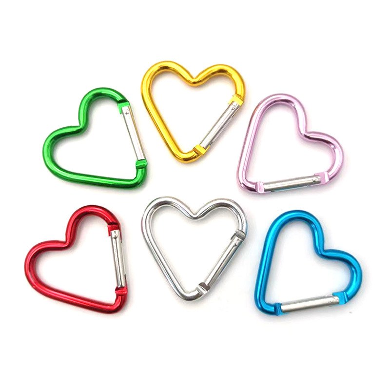 Heart Carabiner Keychain Trio