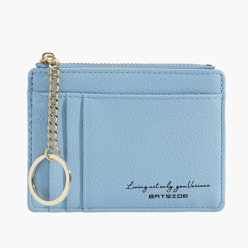light blue multi slot keychain card holder
