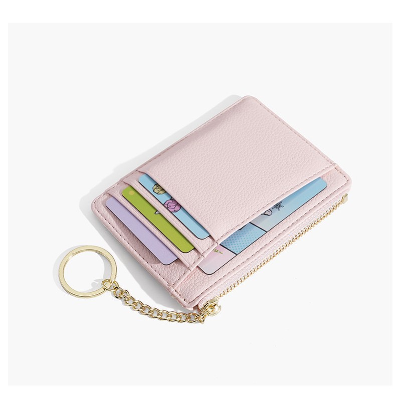 blush multi slot keychain card holder