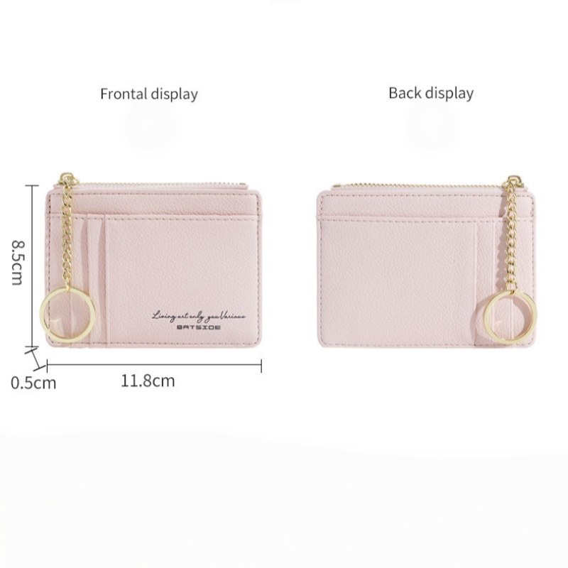 keychain card holder front and back view with size dimensions 11.8 x 8.5 cm
