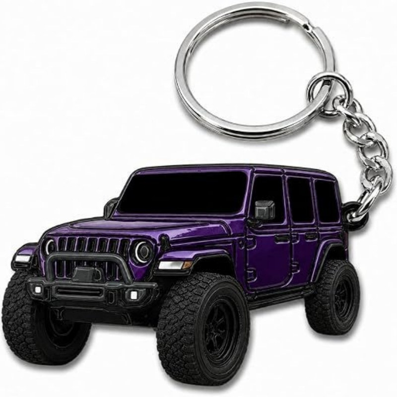 Off road suv keychain: purple off road suv single