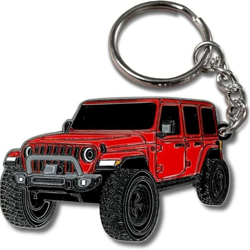 Off road suv keychain: red off road suv single