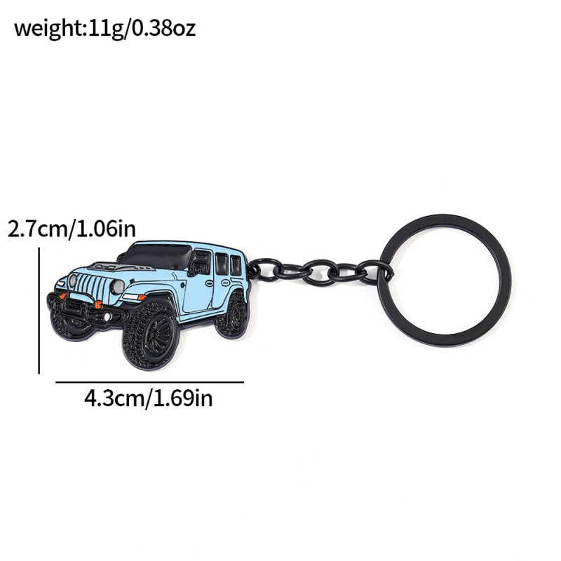 Off road suv keychain: size chart with dimensions