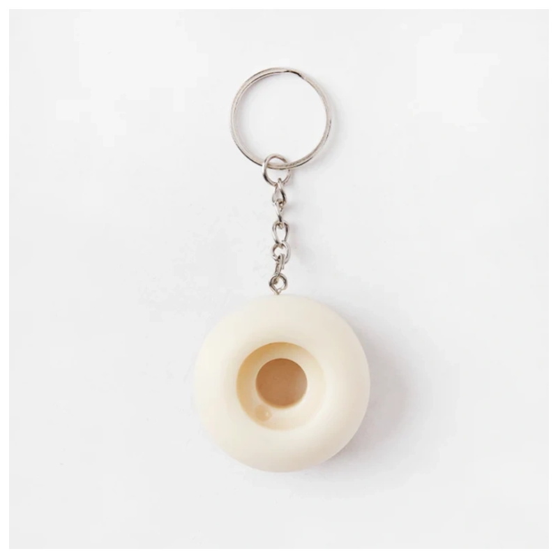 Plain blank cream spitfire wheel keychain body before printing