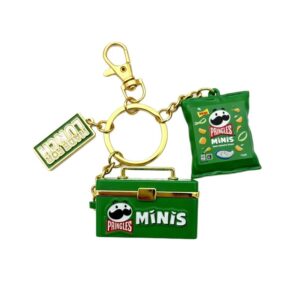 full snack keychain set with lobster clasp your logo tag pouch and mini crate