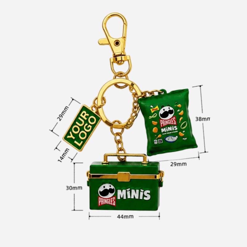 snack keychain size chart with measurements