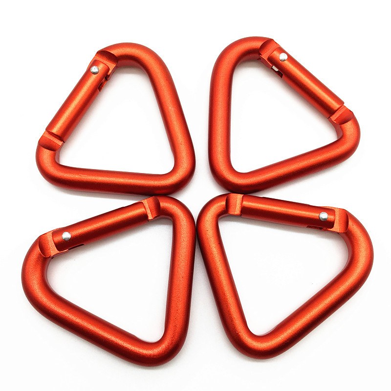 Triangle Compass Carabiner Keychain Red