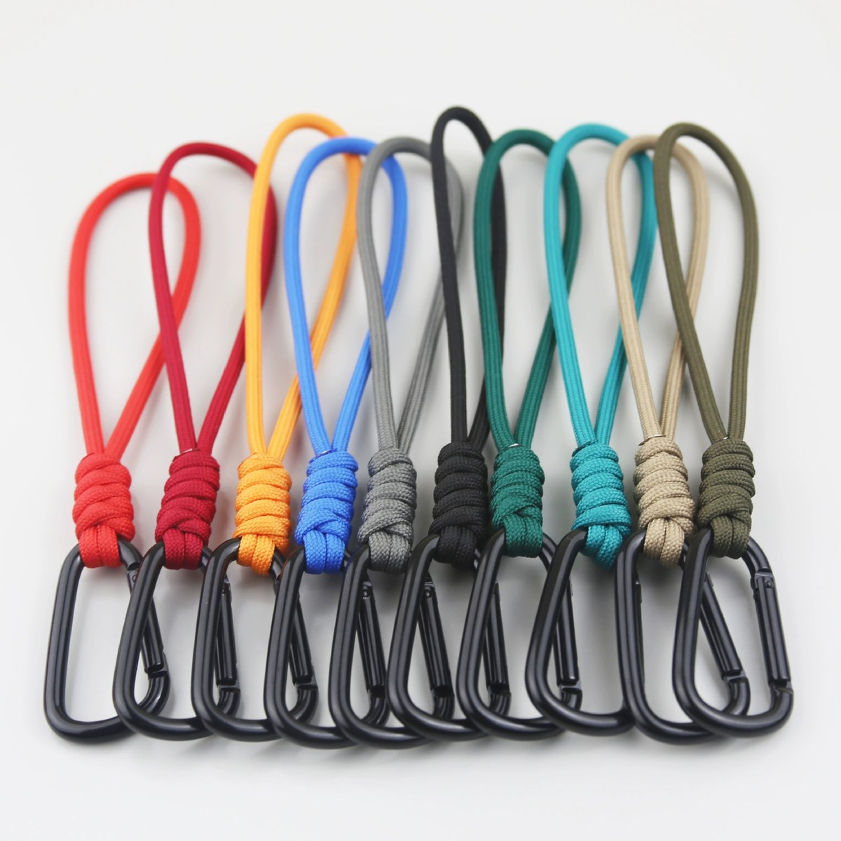 Woven Paracord Wrist Keychain Color Set